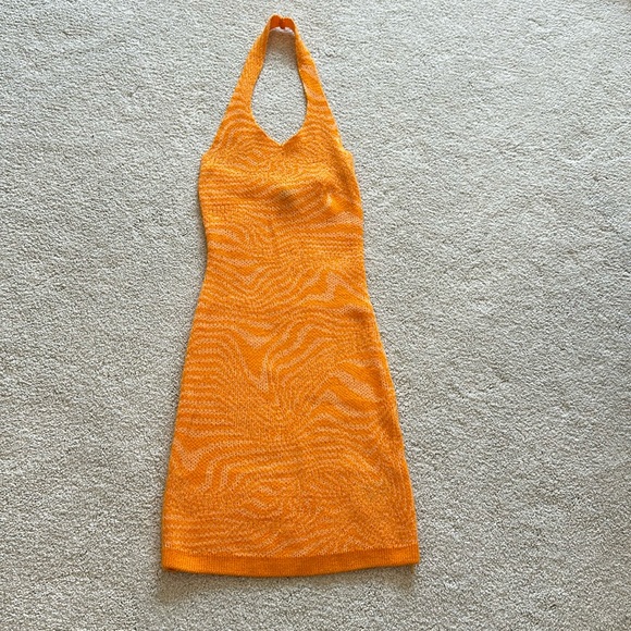 ORANGE MIDI DRESS - Picture 1 of 8